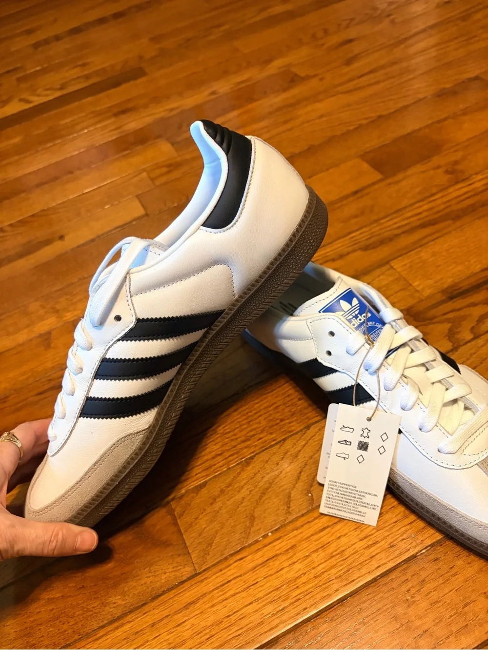 adidas Men’s White, Black & Gray Samba Retro Trainer Sneakers